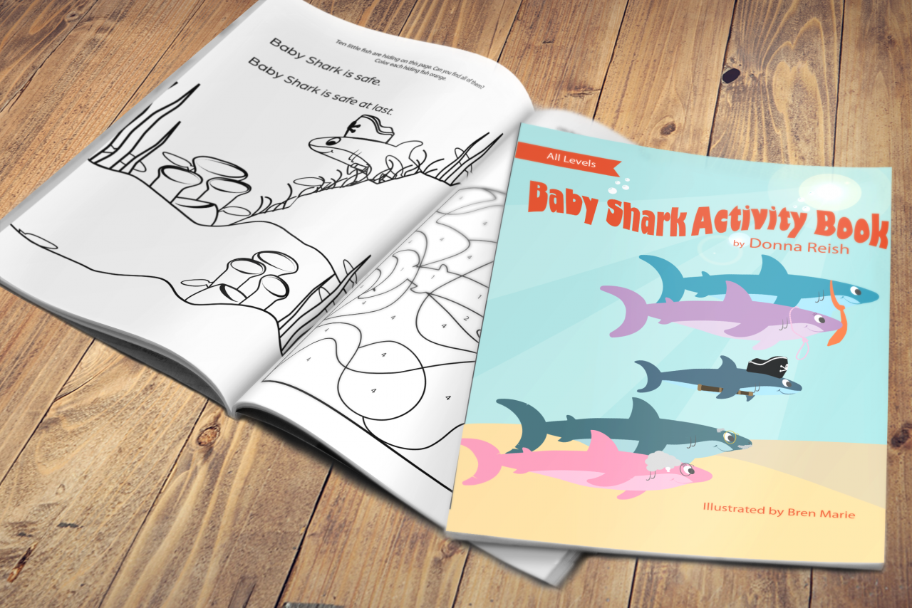 Free Baby Shark Printable Coloring Book | Learn for a Month